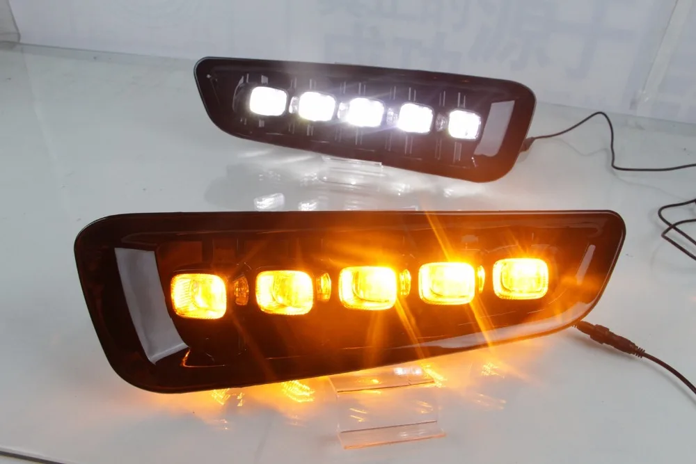 

Qirun led drl daytime running light for Ford F-150 Raptor with yellow turn signal, dimmer function and wireless control