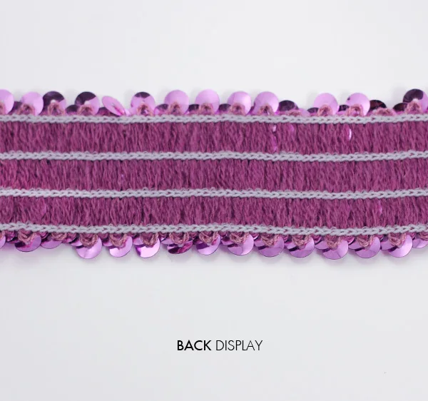 Вышитая бисером ткань 4 ряда фиолетовые пайетки эластичная кружевная лента для