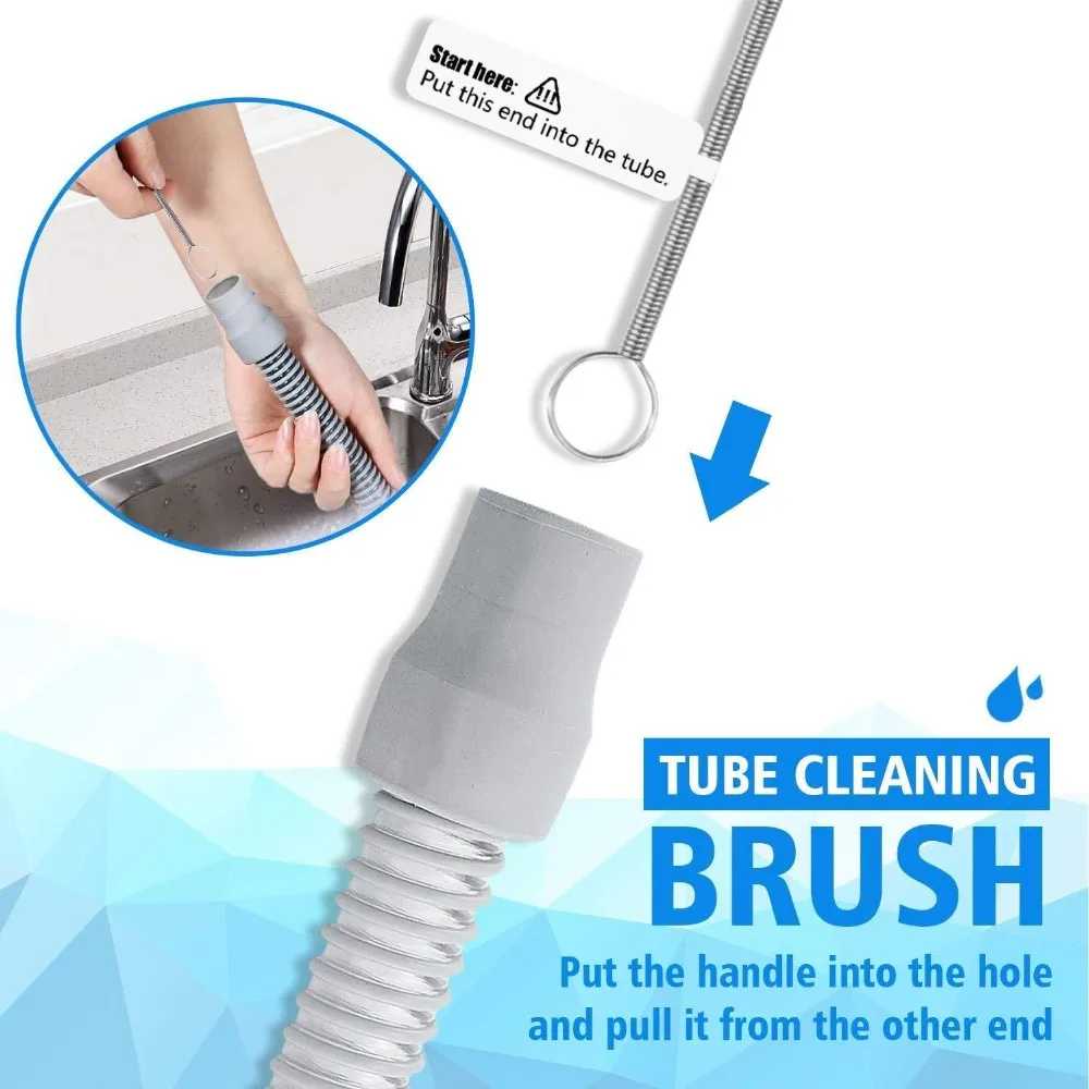 CPAP очиститель и дезинфицирующее средство гибкая маска шланг Набор щеток для