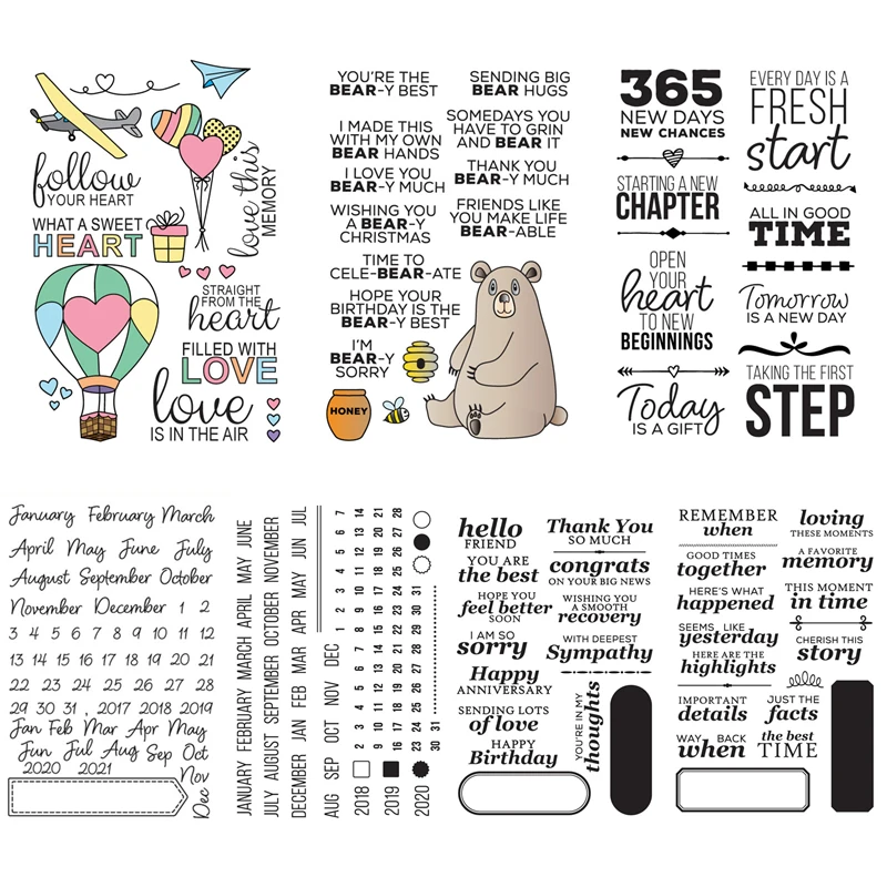 Календарь Дата месяц прозрачный силиконовый штамп для скрапбукинга DIY Фото