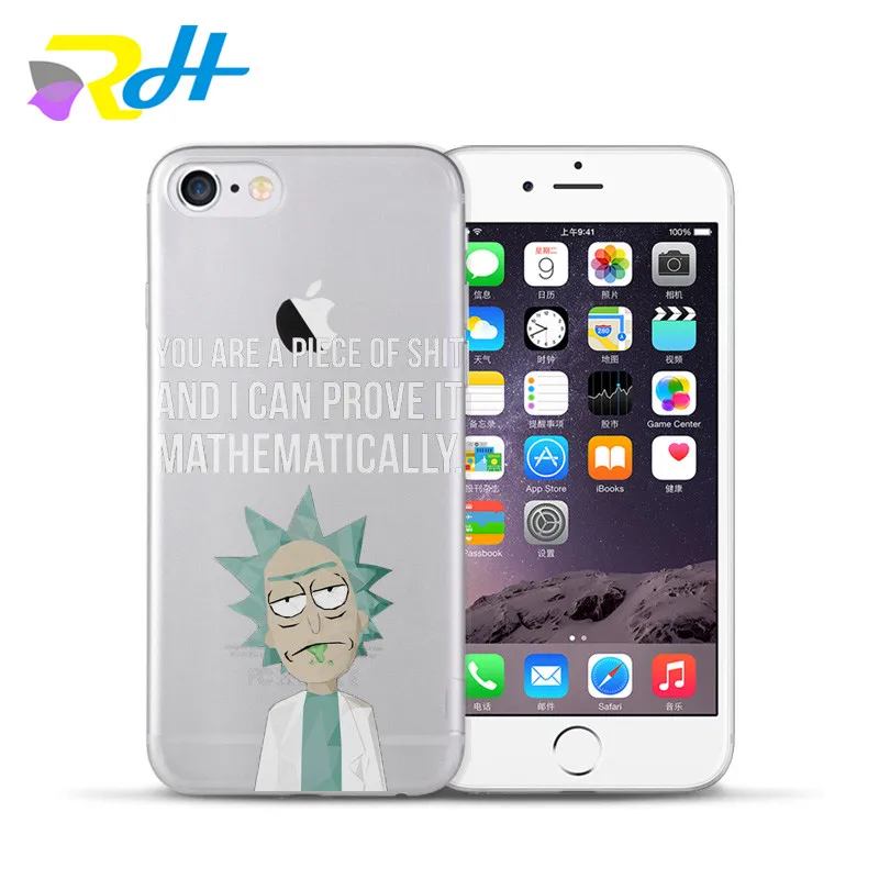 Для Fundas iPhone SE 5S 6S 7 8 Plus чехол Рик и Морти Мягкий силиконовый Новое поступление для