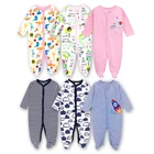 3 шт.партия, Одежда для новорожденных девочек и мальчиков детская одежда из 100% хлопка с длинными рукавами и принтом для малышей 0-12 месяцев