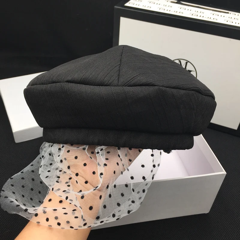 French fashion beret retro wave point joker thin female hat small pure and fresh painter of England cap | Аксессуары для одежды