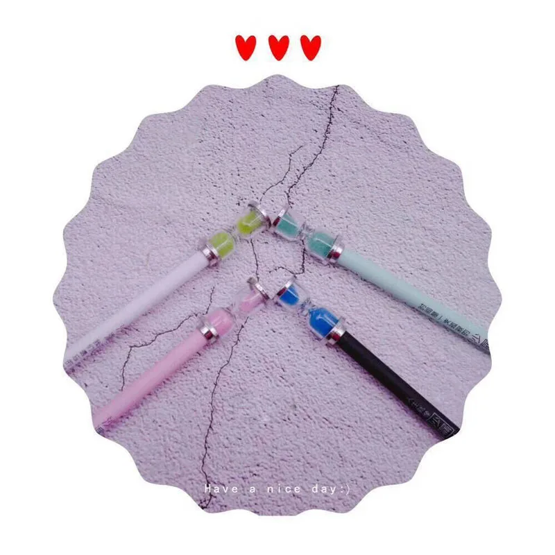 

Creative Sand Clock Gel Pen Rollerball Pen School Office Supply Student Stationery Black Ink 0.5mm E4-37