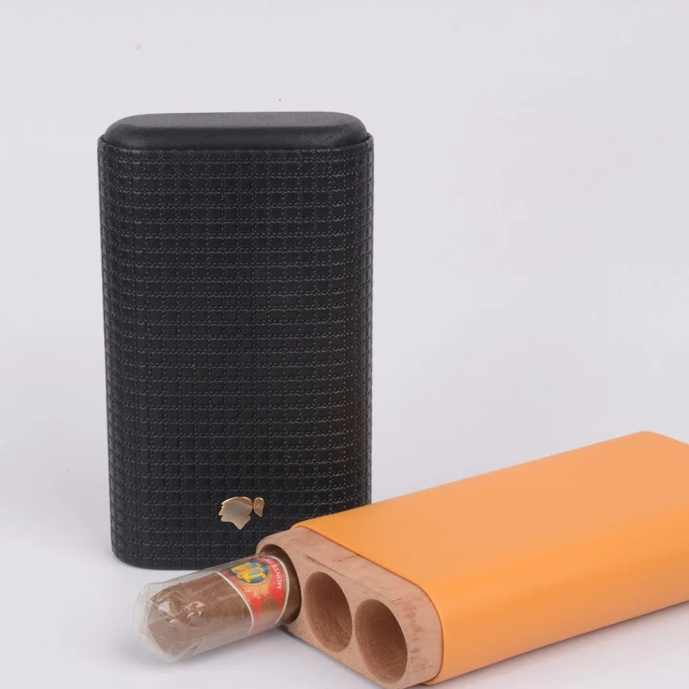 Кожаный чехол для сигар Cohiba Дорожный Чехол из кедрового дерева с 3 трубками