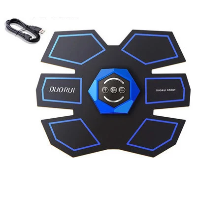 Abdominal Set(Blue) USB Перезаряжаемый EMS стимулятор мышц, тренажер для мышц живота, Электрический массажер для коррекции фигуры, пластырь для похудения, Вибратор - Цвет: Abdominal Set(Blue)