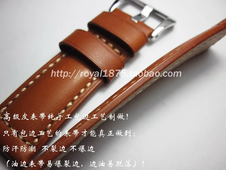 

2020 thick high quality 24mm big Watch strap authentic calfskin for Panerai PAM watch men's brown Bracelet Universal Wristband