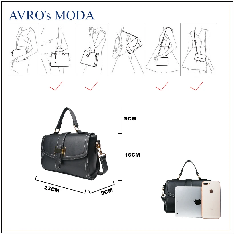 Женская сумка-тоут AVRO's MODA дизайнерская сумка через плечо из искусственной кожи