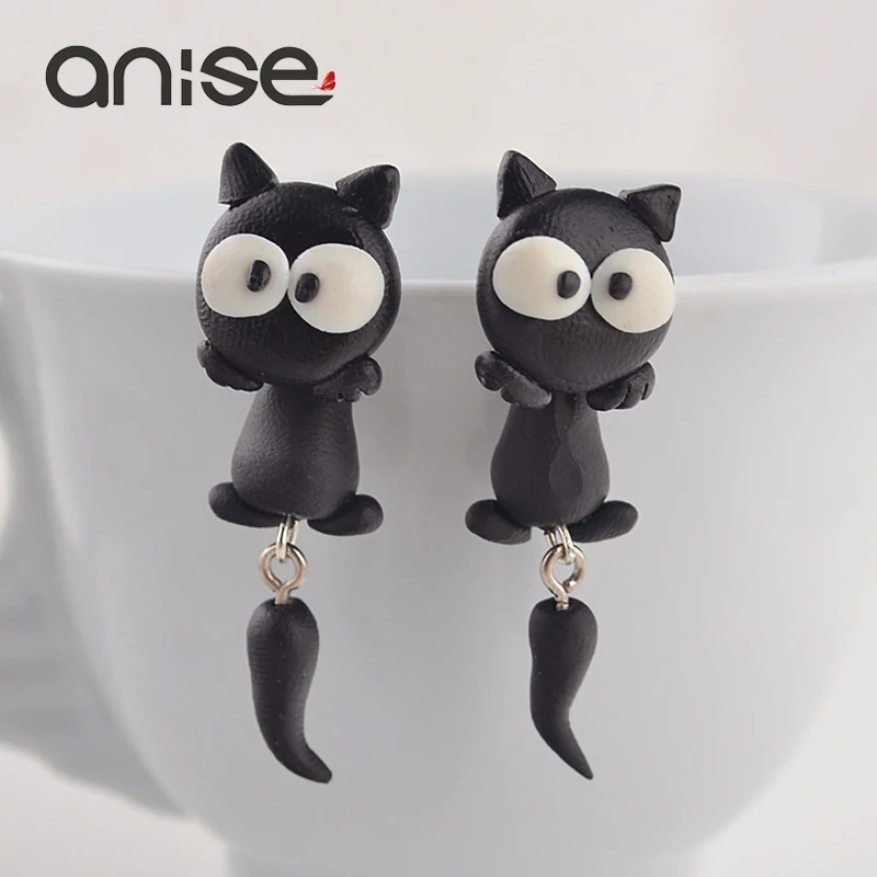 Серьги-гвоздики Anise из полимерной глины 3D ручной работы с милыми рисунками тигра