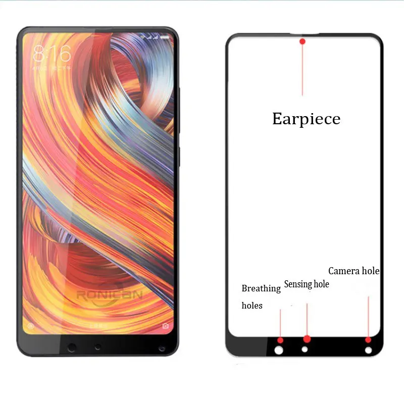 5D Защита экрана для Xiaomi Mi Mix 2 9H закаленное стекло с гальваническим покрытием