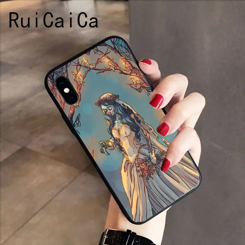 Чехол для телефона RuiCaiCa Tim Burton's Corpse Bride из ТПУ черного цвета iPhone X XS MAX 6 6S 7 7plus 8 8Plus