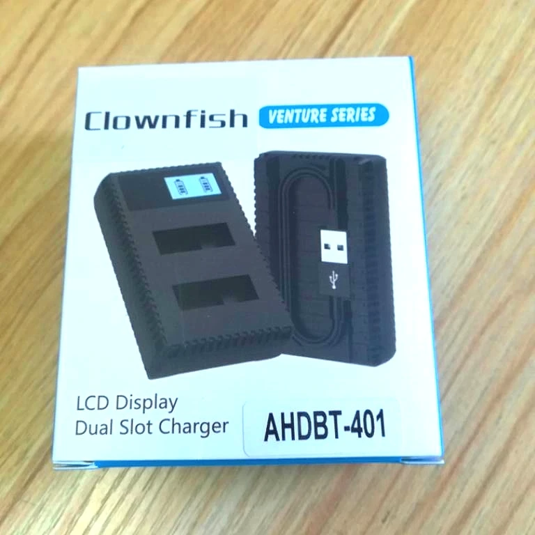 Clownfish для Gopro hero 8 7 6 5 4 3 батарея USB lcd двойной порт зарядное устройство чехол AHDBT 501 301 зарядное устройство аксессуары
