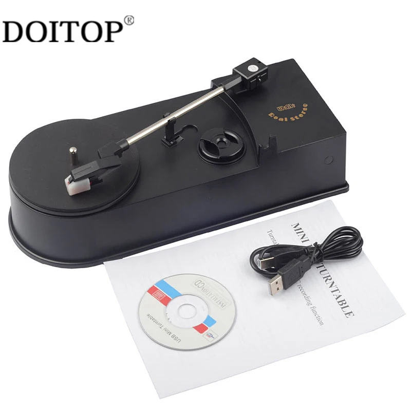 DOITOP 3/45PRM проигрыватель записи конвертер MP3 WAV CD плеер USB мини ретро фонограф старый