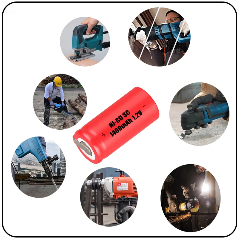 Реальная емкость 4 шт аккумулятор SC 1 2 v батареи перезаряжаемые 1400 mAh nicd akkumulator для