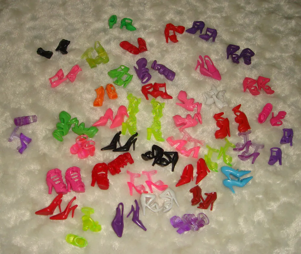 40 парт/лот красивые высококачественные туфли на высоком каблуке для кукол 11