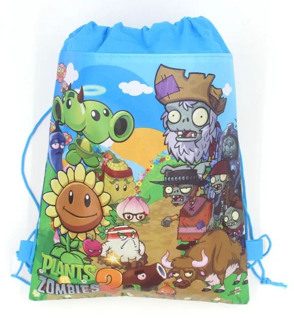 1 шт. спрос среди детей нетканые ткани Растения против Зомби Drawstring мешочки для