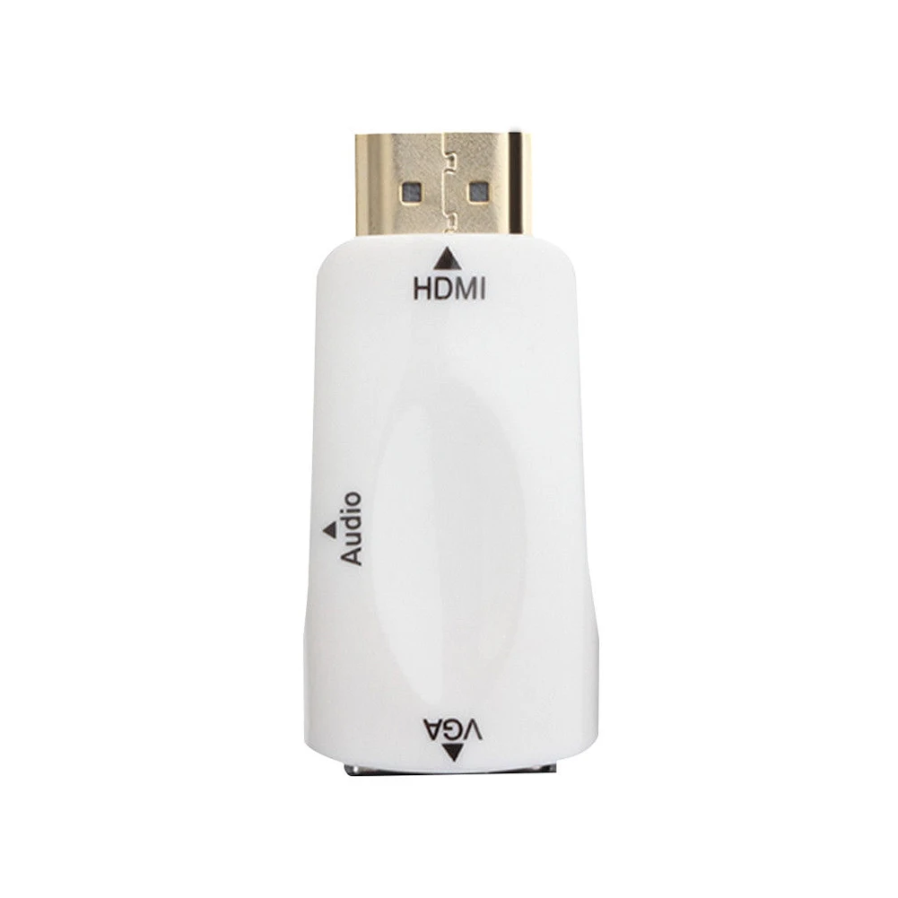 Лучшие предложения 1080P HDMI штекер VGA разъем адаптер видео преобразователь 3 5 мм