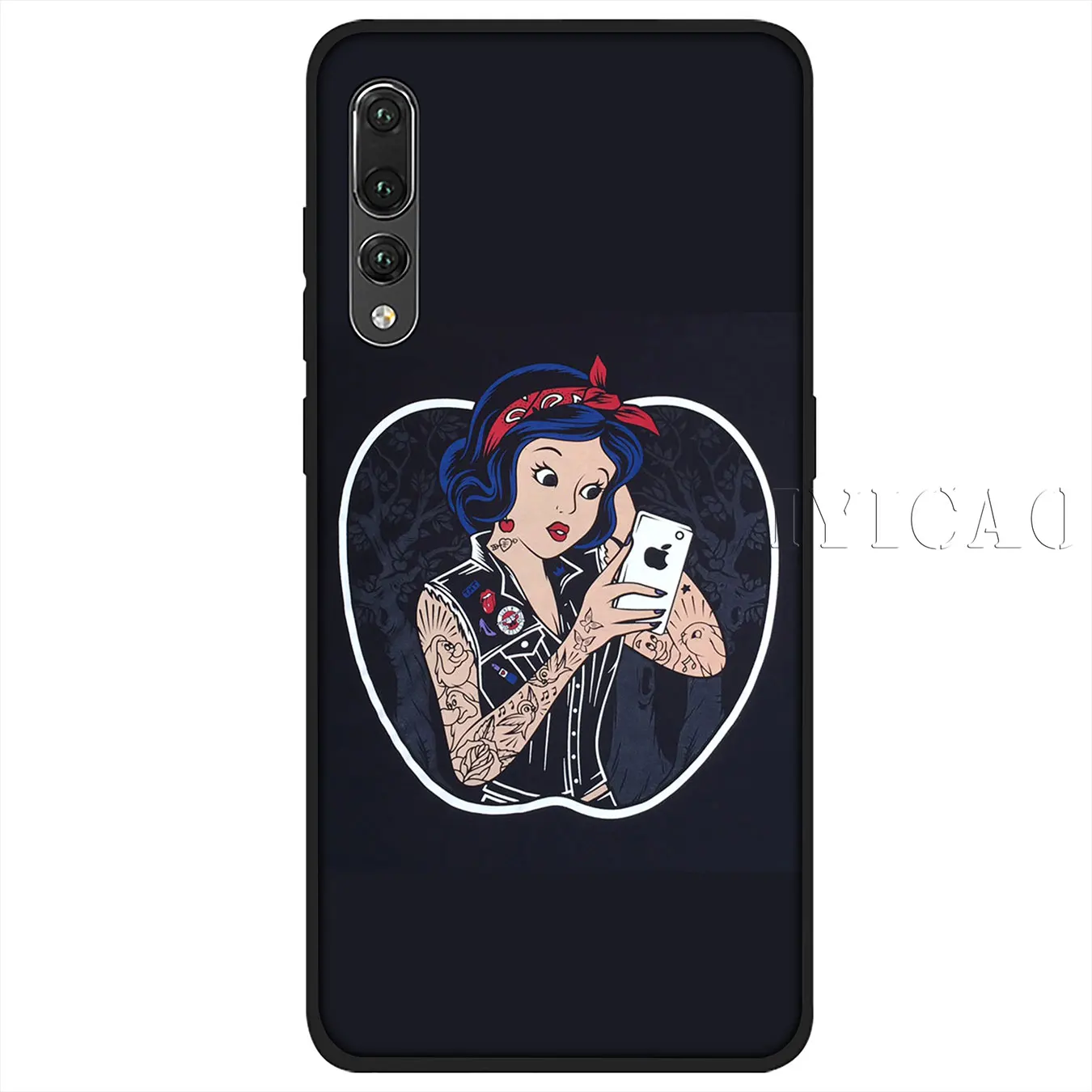 IYICAO Tattooed Alice Ariel Jasmine princess cartoon Soft Case for Huawei P30 P20 Pro P10 P9 P8 Lite Mini 2017 P smart Z 2019 |