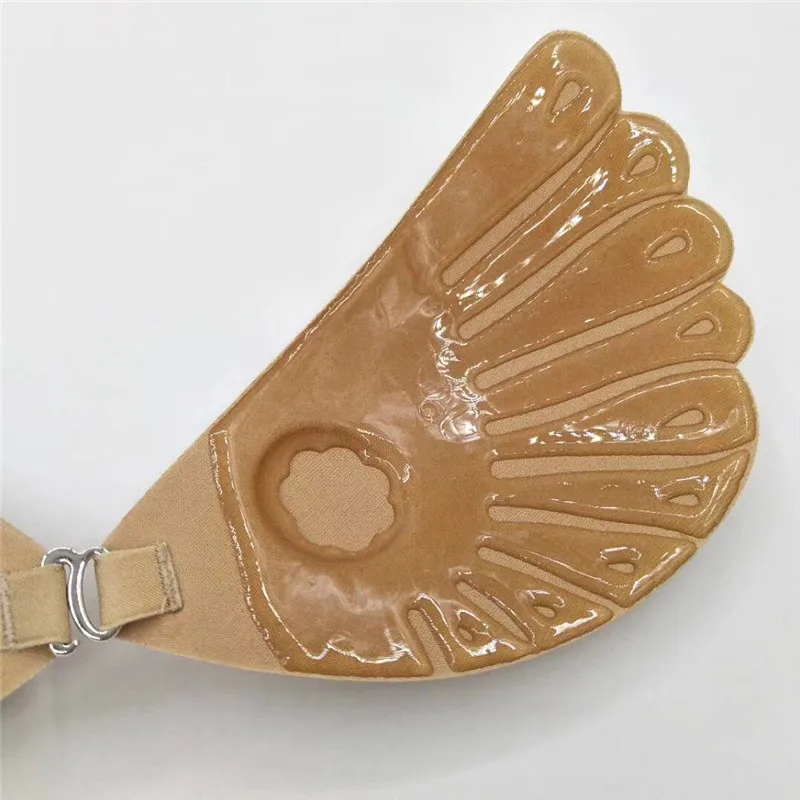 100 pcs Wholesale Strapless Seamless Push Up Silicone Self Adhesive Reusable Padded Invisible bra