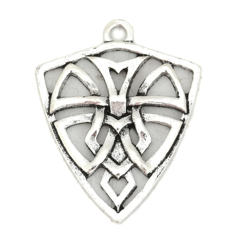 Подвески DoreenBeads из сплава цинка Круглые серебристого цвета с пентаграммой