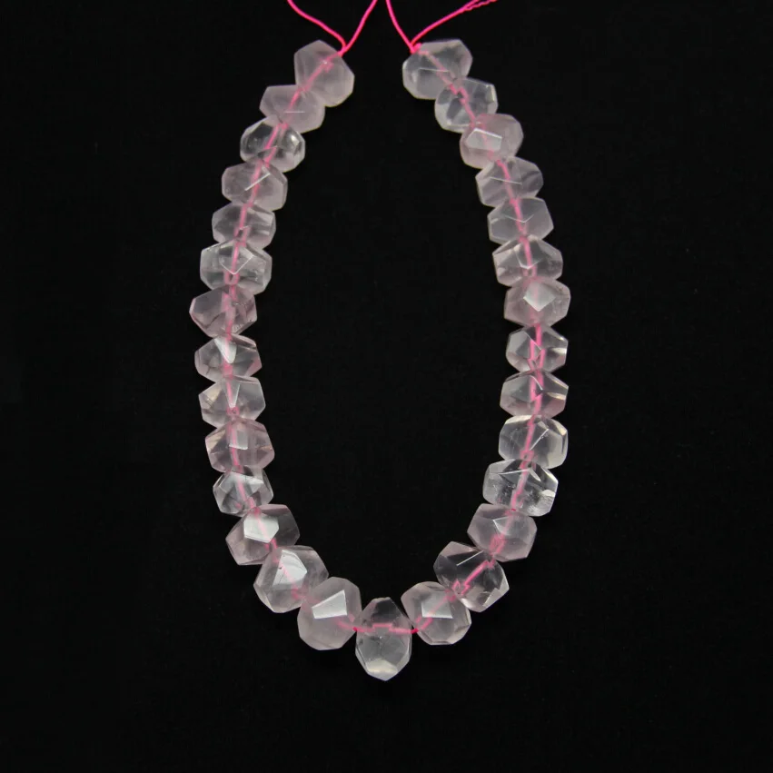 Большие гладкие натуральные розы кварцевые граненые бусины самородки