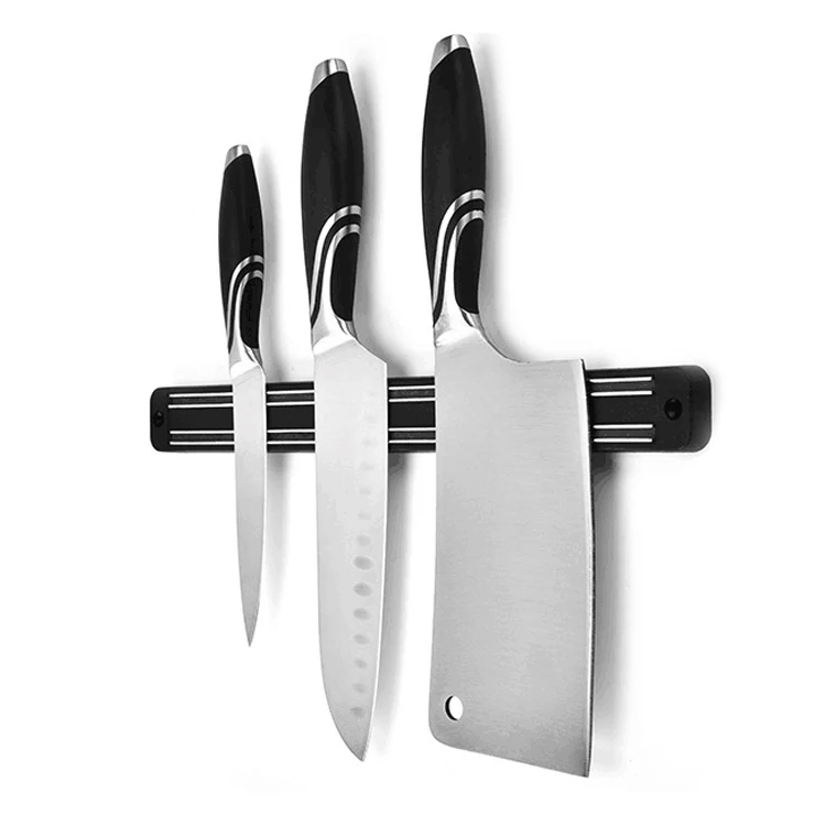 Magnetic knife holder wall-mounted black storage rack chef strip for metal knives bar block space saving tool | Дом и сад