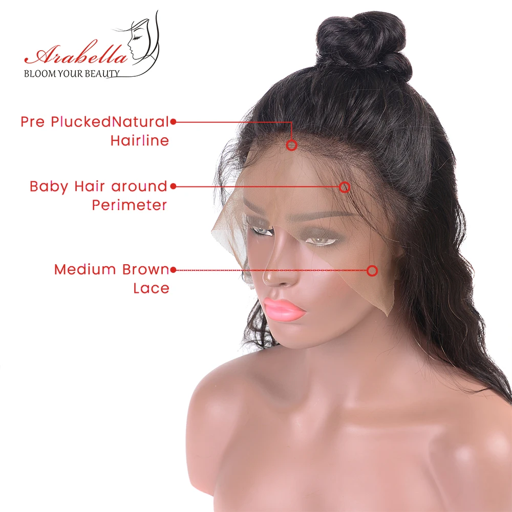 Бразильский парик с кружевным фронтом объемная волна волосами младенца 13x4 360