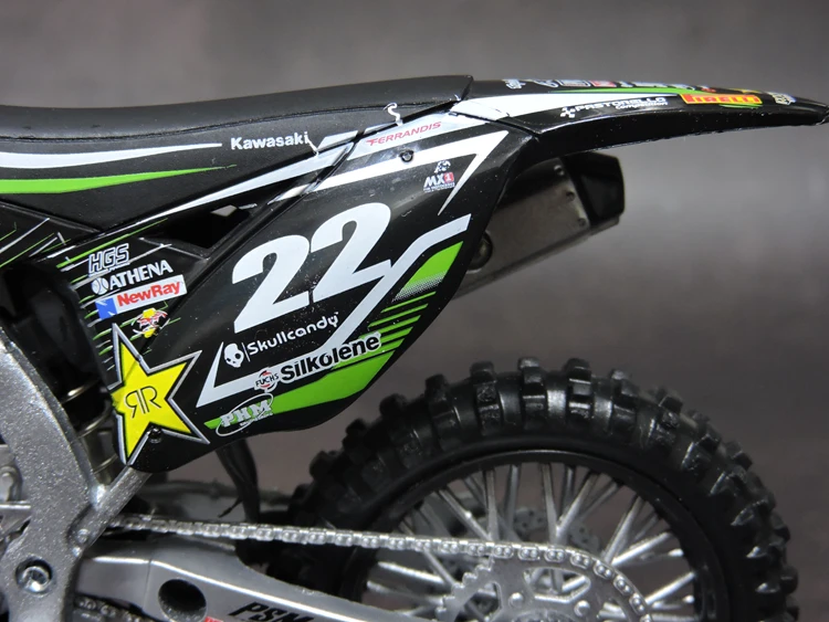 Специальный литой металл 1/12 Kawasaki KX450F Мотоцикл № 22 статическая настольная модель дисплея