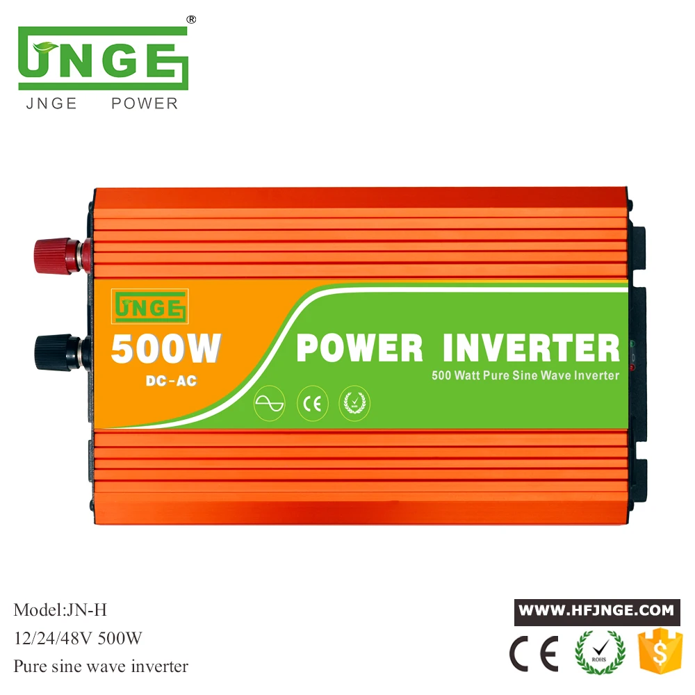 

JNGE Power Peak 1000w 500w Power Inverter DC to AC Pure Sine Wave Inverter Solar/Car Power Converter/5V USB/12v to 110v Adaptor