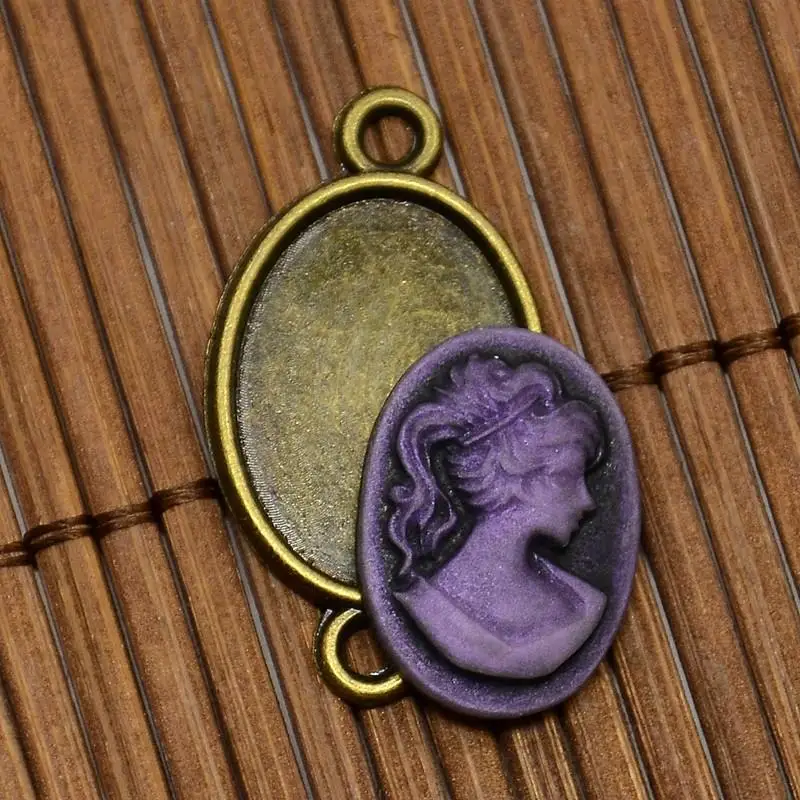 Набор кабошонов из никеля и бронзы в античном стиле 13x18 мм|cabochon settings|cabochon connectorresin