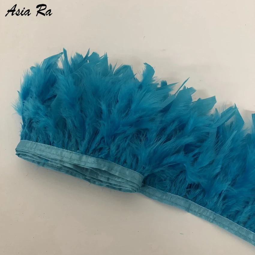

2-10 метров бирюзово-голубое высококачественное перо индейки отделка 10-15 см перо марабу чандель бахрома полоски для свадебного декора.