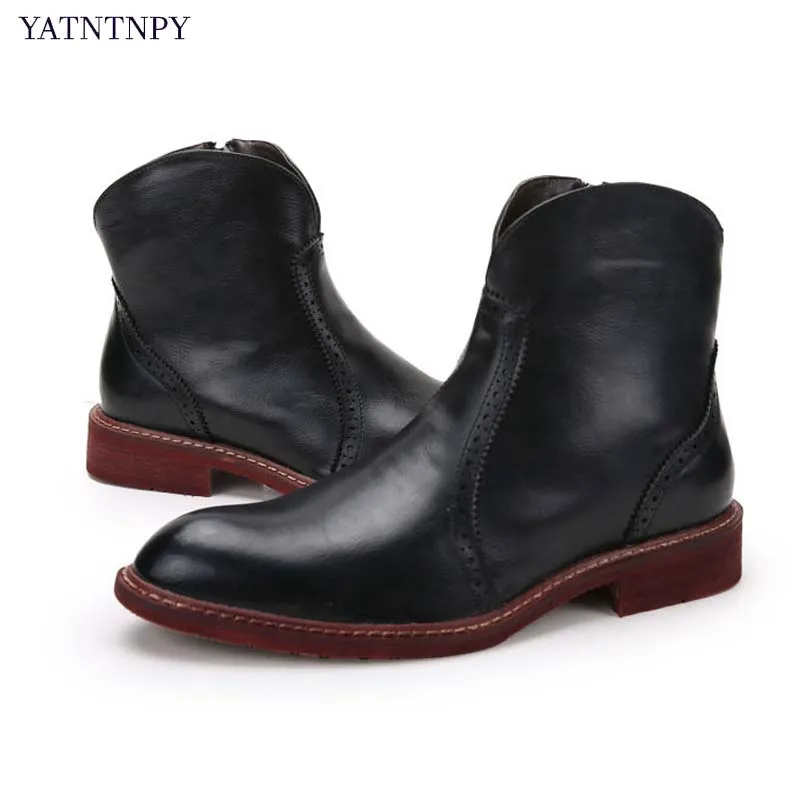 YATNTNPY/Брендовые мужские Ботинки martin Модные Винтажные ботинки зимние из