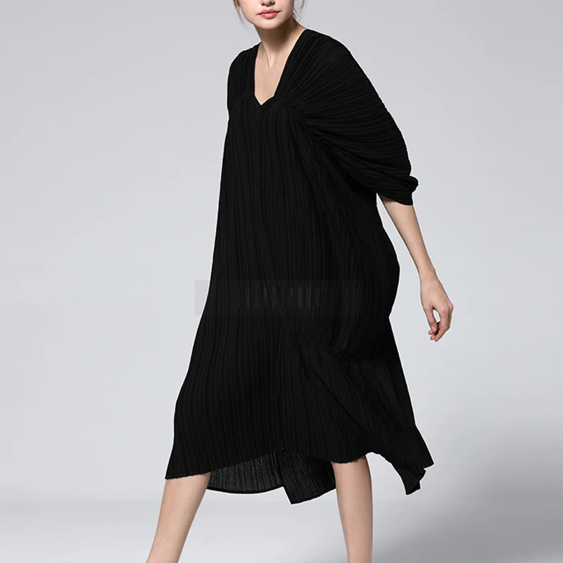 Changpleat 2019 весенне-летний свободный крой женское платье Miyak зимняя обувь со