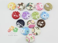 200pcs 25mm one inch fabric wraped buttons set nice floral handmade cotton fabric covered buttons hand wrapped