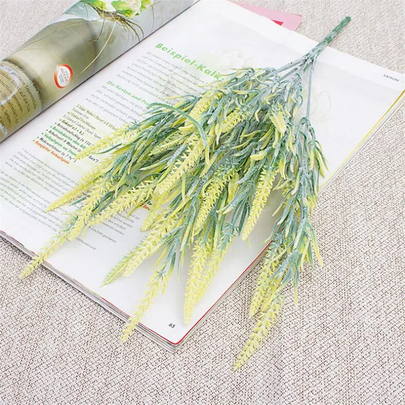 

10Pcs Fake Foxtail Bunch 15.35" Length Simulation Plastic Lavender for Wedding Home Showcase Decorative Artificial Flowers