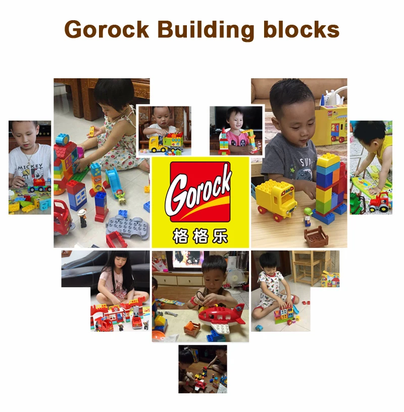 GOROCK 78 шт. большой размер розовый вилла девушки большие строительные блоки Набор Дети совместимы с Duploe DIY Кирпичи Модель игрушки для детей