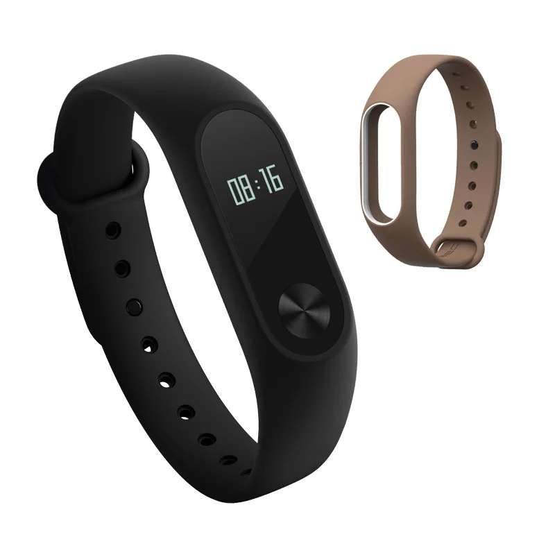 Xiaomi mi Band 2 Смарт-браслет Фитнес браслет mi Band 2 крепление для спортивной камеры Xiao mi Band2 сенсорный экран монитор сердечного ритма Smartband - Цвет: Coffee white
