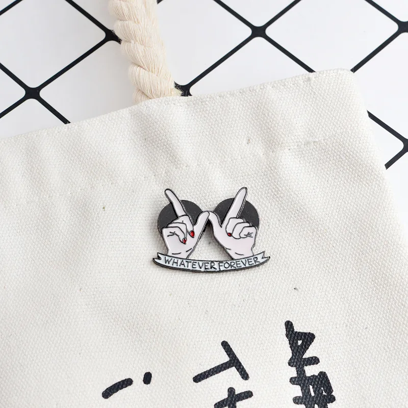 1PCS Heart Gesture Brooch wholesale Whatever Forever Eternal Love Good Friends Enamel Pin Denim Coat Badge Couple Jewelry | Дом и сад