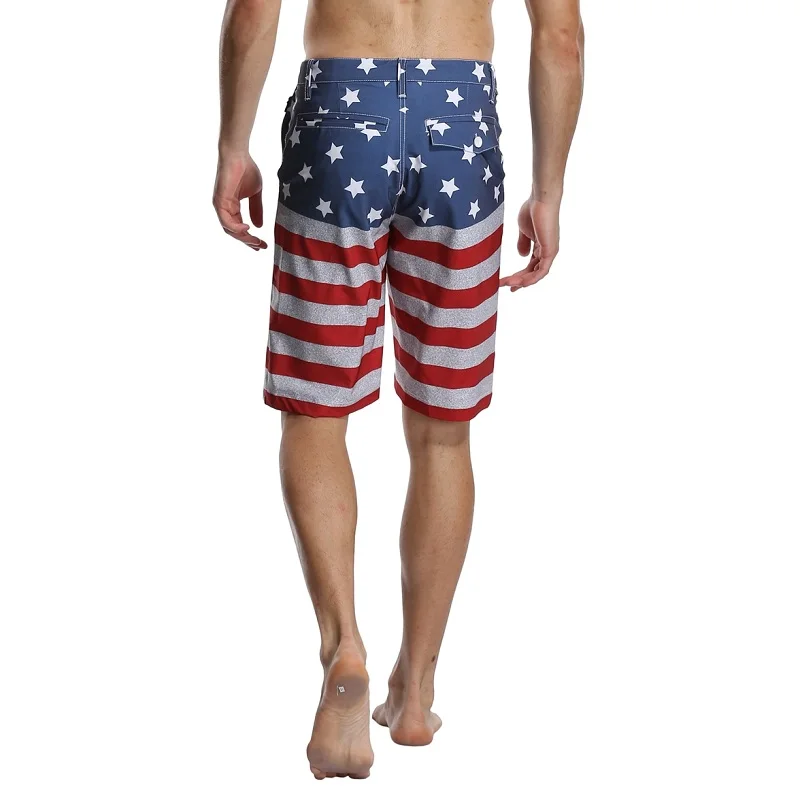 Мужские шорты на молнии модные с принтом американского флага повседневные
