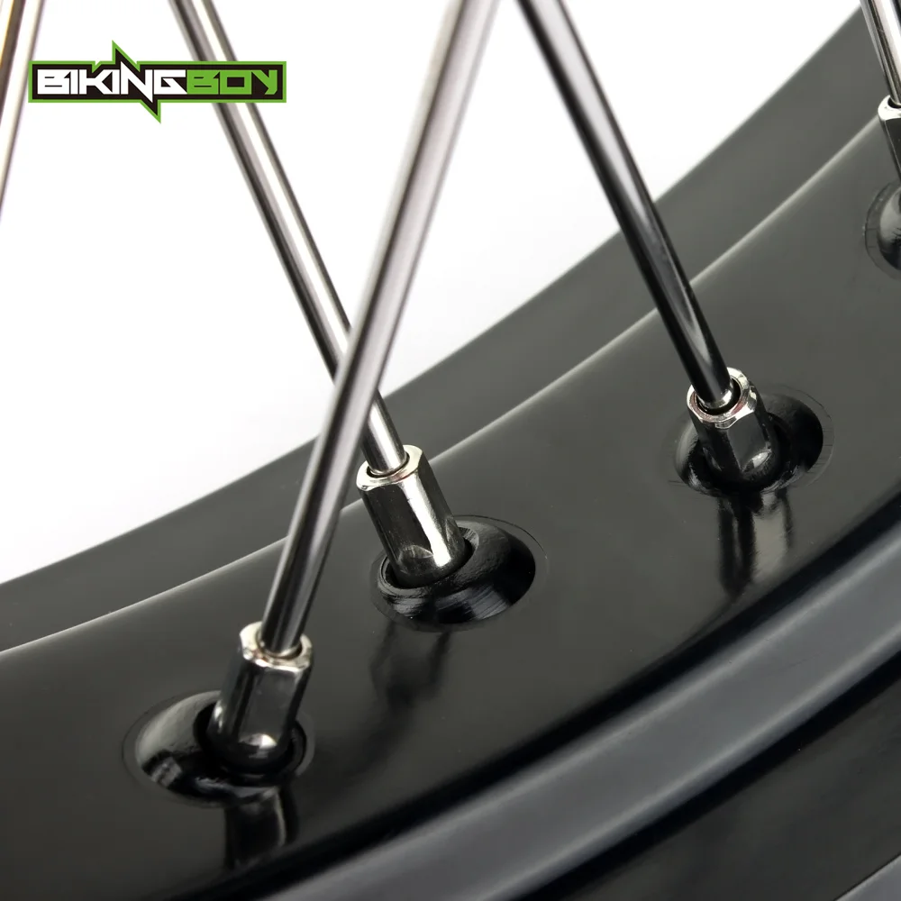 Полный комплект переднего и заднего колеса BIKINGBOY 17 дюймов Supermoto Hub для KAWASAKI KX 125 250