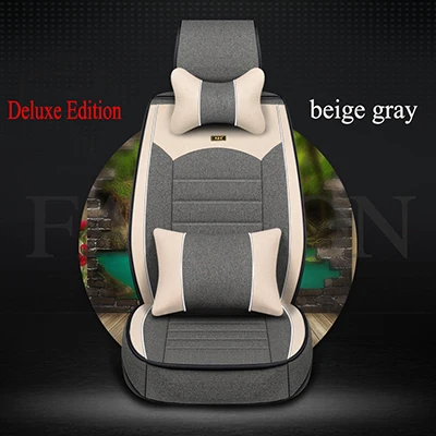 beige gray DE HeXinYan Универсальный Лен автомобилей чехлы для Suzuki swift SX4 Kizashi grand vitara ignis baleno jimny liana Авто стиль - Название цвета: beige gray DE