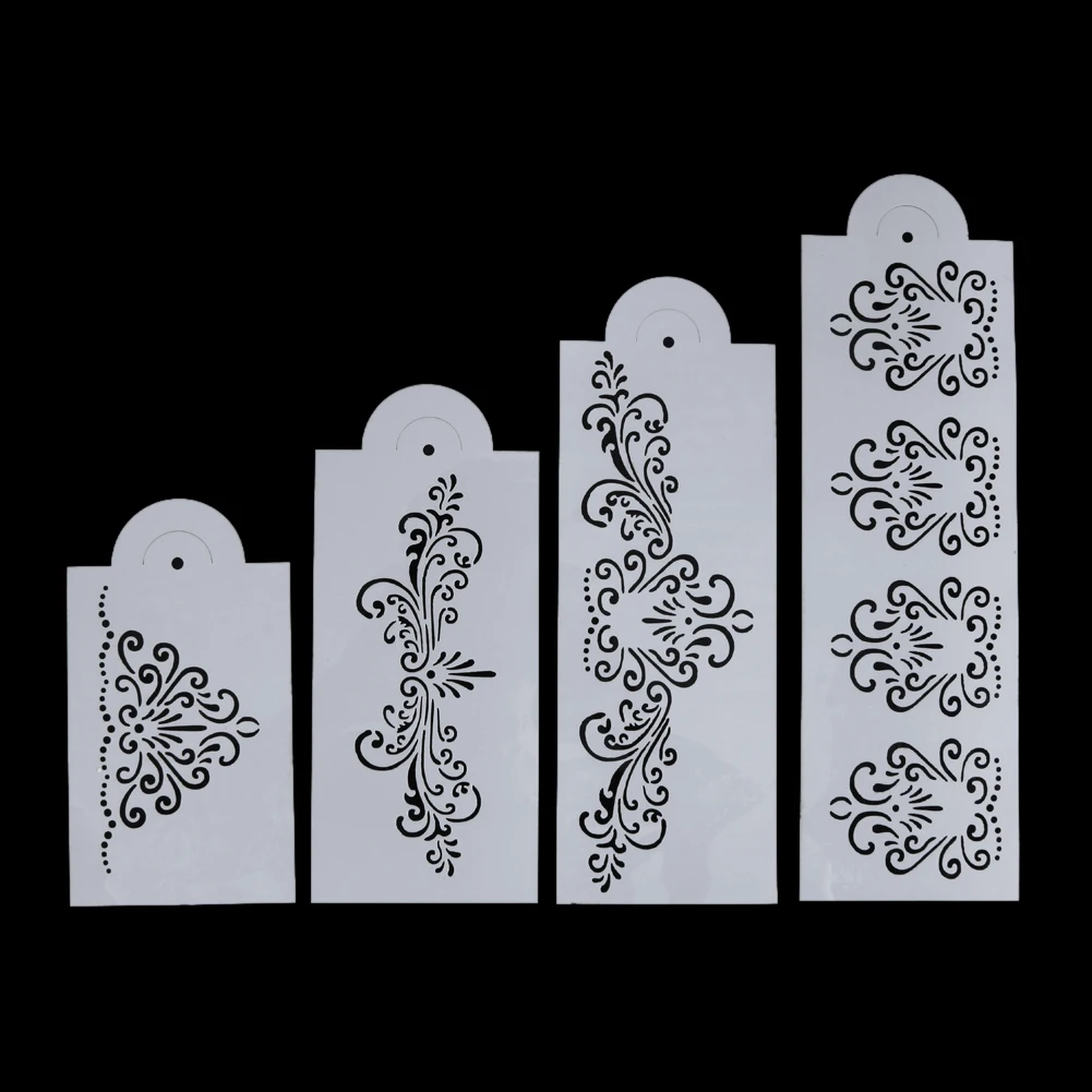 4 шт. трафареты для украшения торта цветов|cake stencil|stencils for cakesplastic art stencils |