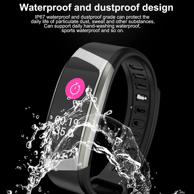 Умный Фитнес браслет E18 с пульсометром спортивный смарт для iOS Android фитнес трекер