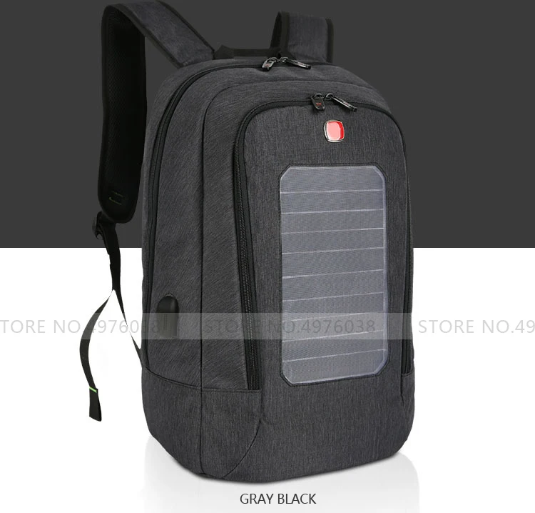 Дизайнерский рюкзак на солнечной батарее, мужской рюкзак mochila с usb зарядкой, рюкзак для путешествий, 15,6 дюймов, швейцарский рюкзак для ноутбука, женский водонепроницаемый рюкзак