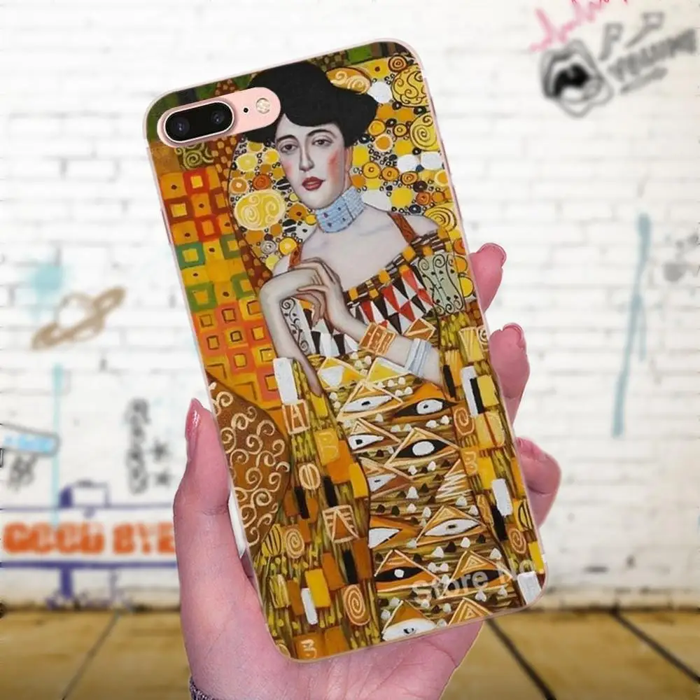 Мягкая кожа Paintin для Apple iPhone X XS Max XR 4 4S 5 5C 5S SE 6 6S 7 8 Plus Gustav Klimt Tree Life Kiss|Чехлы-накладки|