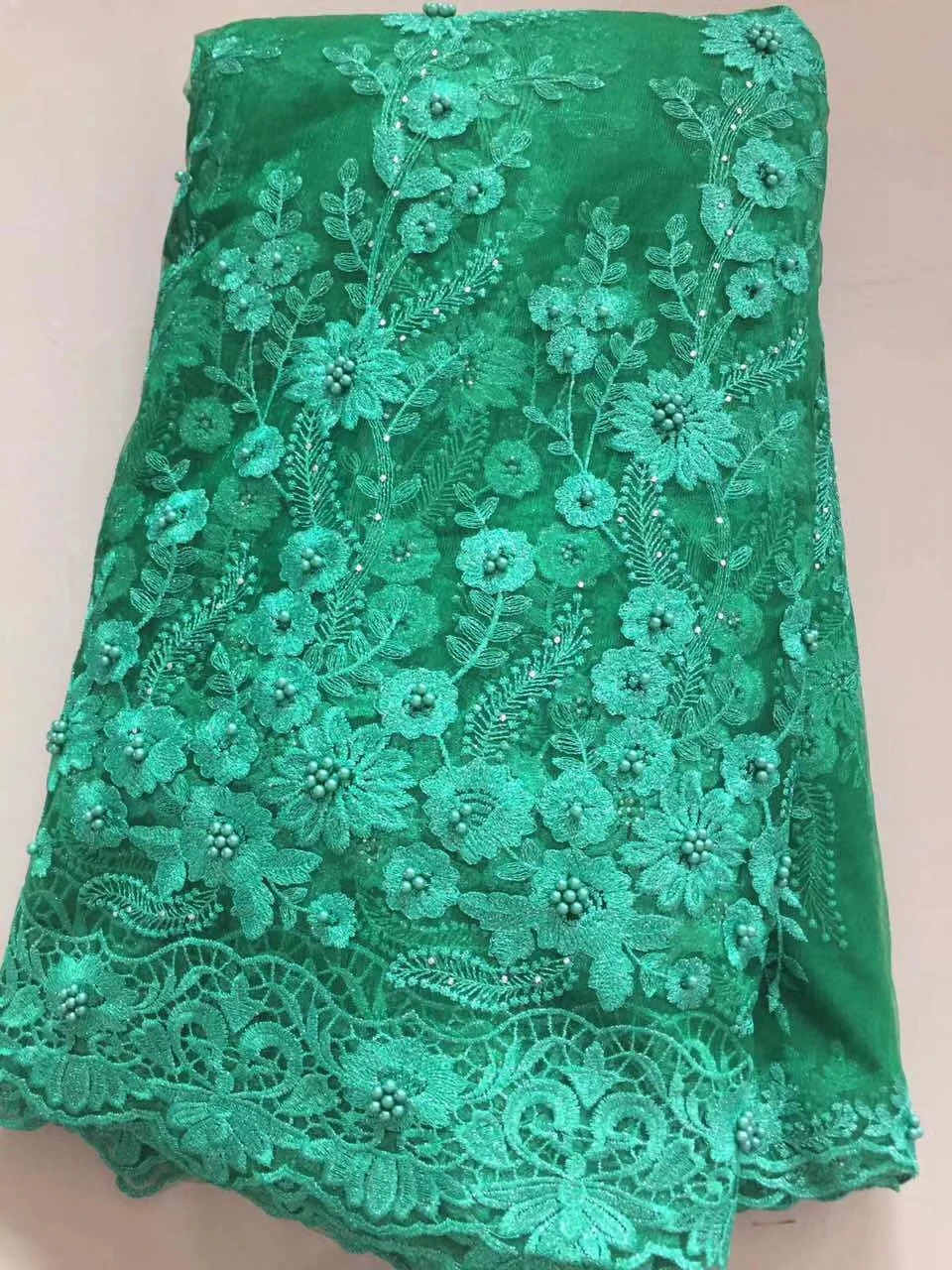French Lace Fabric Swiss Voile High Class African Tulle Laces Organza With Beads Embroidery For Sewing Women Dress | Дом и сад