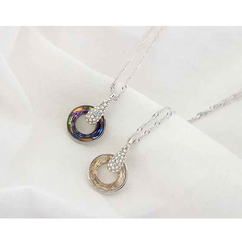 Модное круглое ожерелье ювелирные изделия Кристаллы от Swarovski круглые кулон