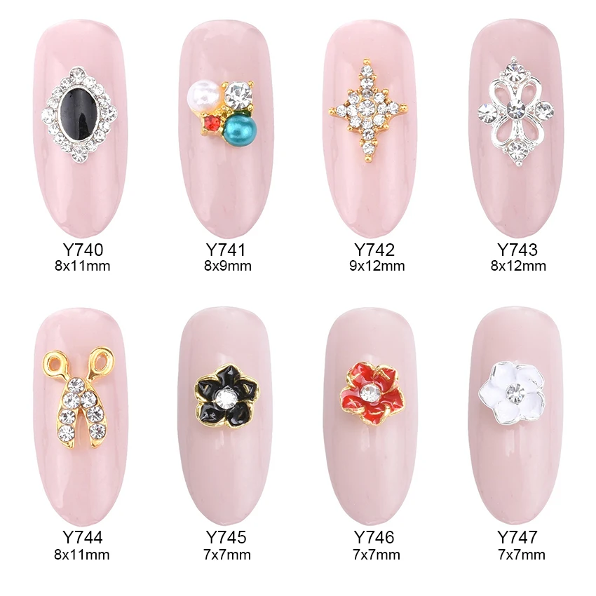 10 шт. золото сплав розы искусственные ногти для художественного оформления