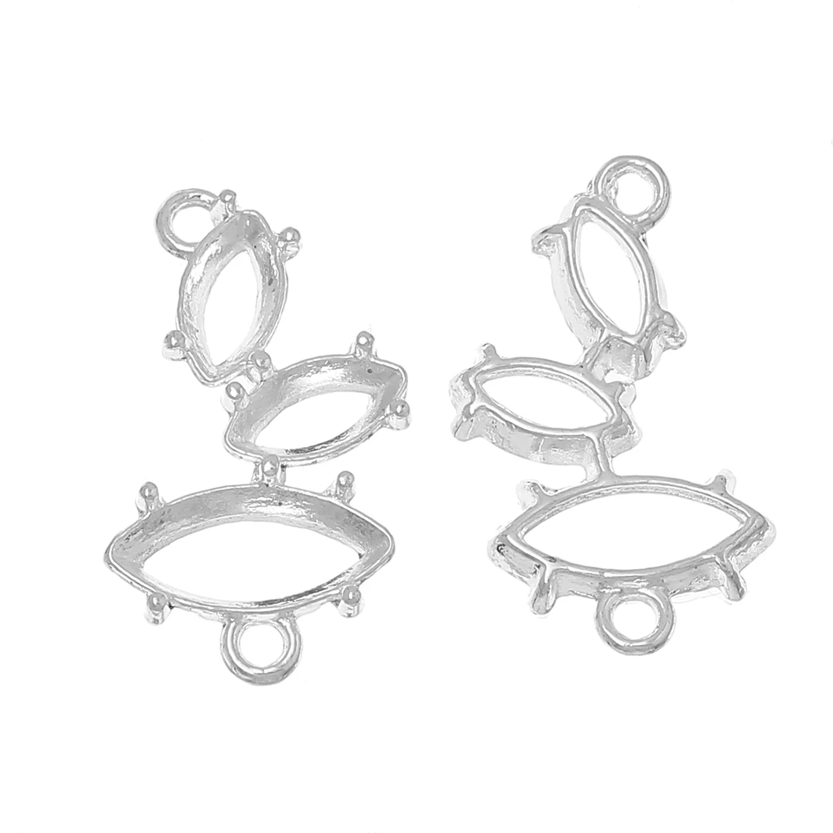 DoreenBeads разъемы из цинкового сплава результаты Olivary серебряный цвет Кабошон