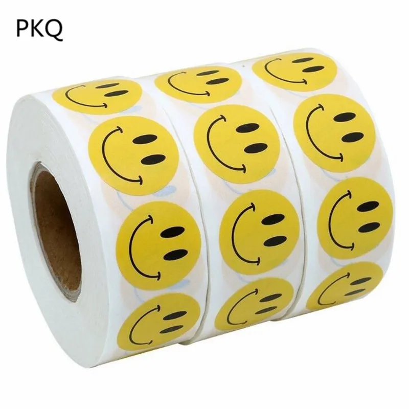 500 шт/рулон смайлик круглые наклейки DIY торт печенье выпечки уплотнительные